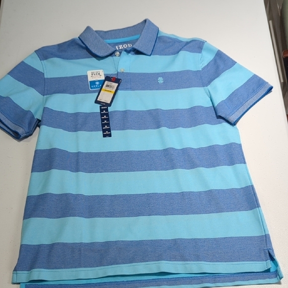 Izod Other - Izod Light Blue and Blue Striped Polo M New With Tags!!